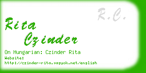 rita czinder business card
